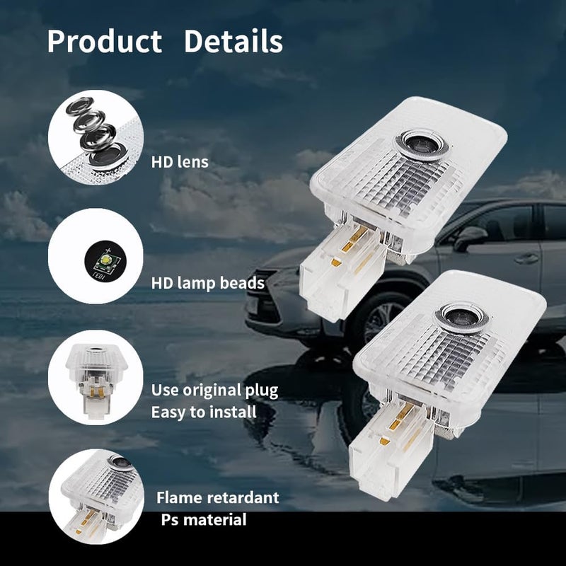 uunonaha 2 Pcs LED Car Door Logo Lights Courtesy Projector Laser Welcome Light Puddle Lamp Compatible with Forester, Outback, Legacy, Ascent Car Accessories (Ascent) - Image 4
